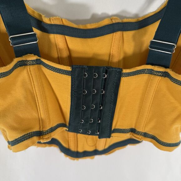 Out From Under Crop Top Women's Small Yellow OFU Straps Hook Eye Adjustable - Picture 8 of 9
